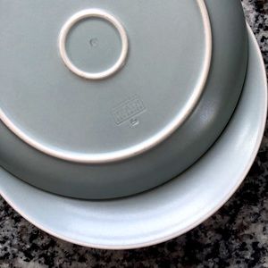 Heath Ceramics set of 5 coupe plates in light blue